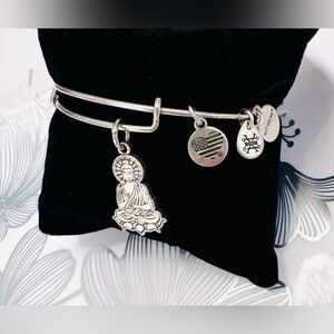 Alex and Ani Buddha Silver Charm Bangle Bracelet -NWOT